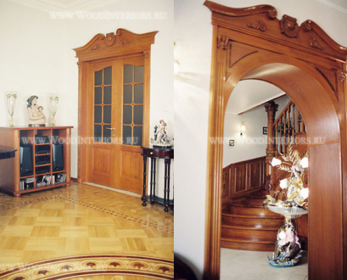 Деревянная двухстворчтая дверь Малаховка