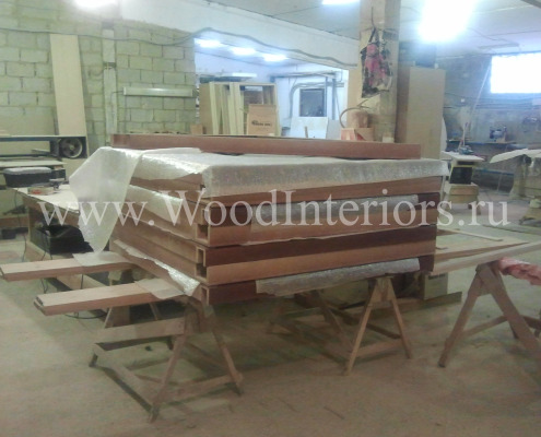 Процесс изготовления деревянного кессоного потолка. Петрушино Фото 4