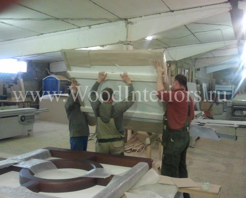 Процесс изготовления деревянного кессоного потолка. Петрушино Фото 5