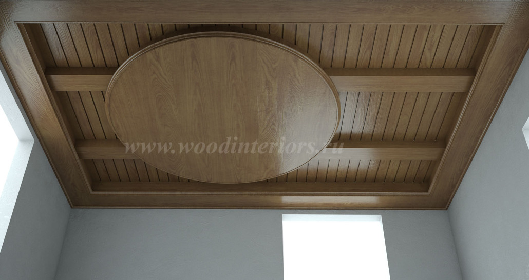 Дизайн деревянного кессоного потолка - 6