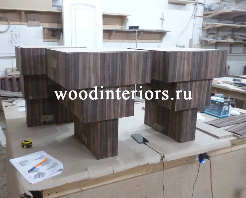 Мебель из дерева на заказ для ванной комнаты. Этап изготовления